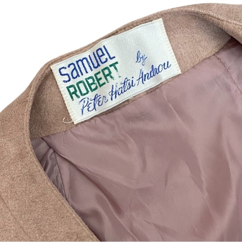 Vintage Samuel Robert by Peter Hatsi Androu Blush Pink Suede Like Blazer Jacket - Picture 4 of 12